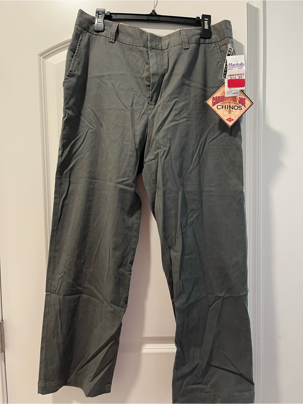 Caribbean Joe Straight-Leg Women’s Jeans in khaki green 16p